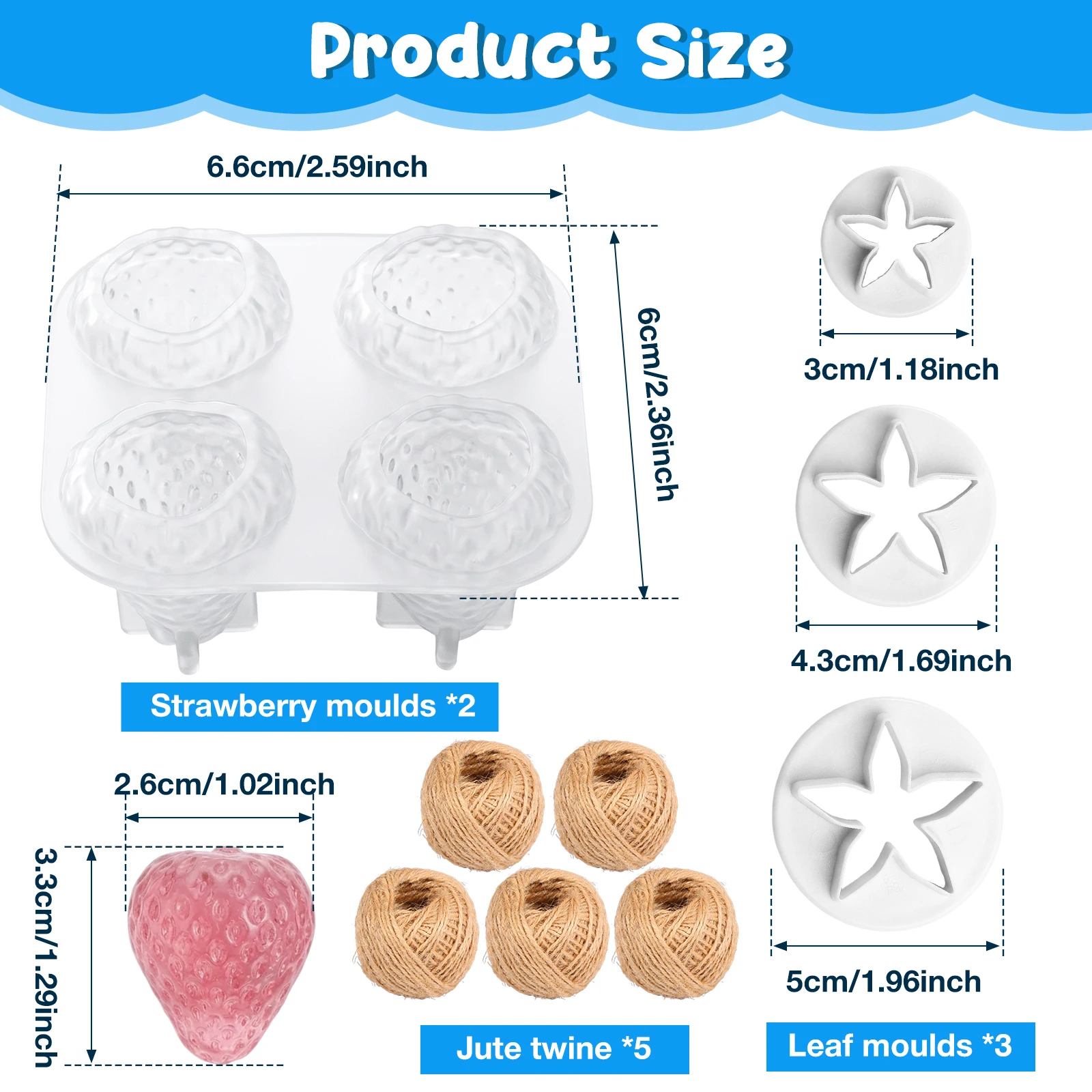 2 Pcs Strawberry Soap Mold 4 C - Soap Making Diy Kit recension och pris